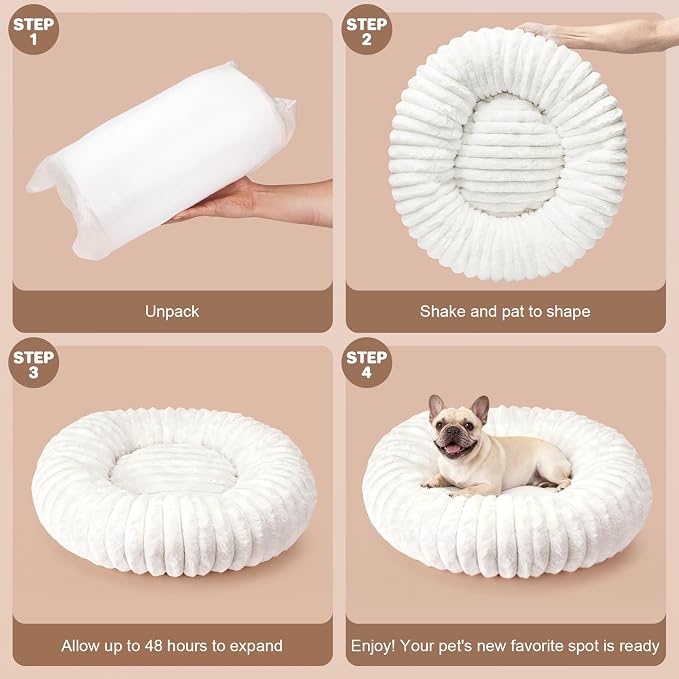 Self Warming Pet Bed, Donut Dog Bed - Image 6