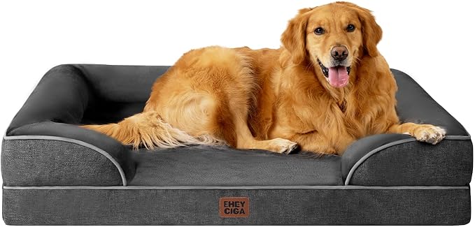 EHEYCIGA Orthopedic Dog Beds for Large Dogs, Waterproof Memory Foam Large Pet by EHEYCIGA
