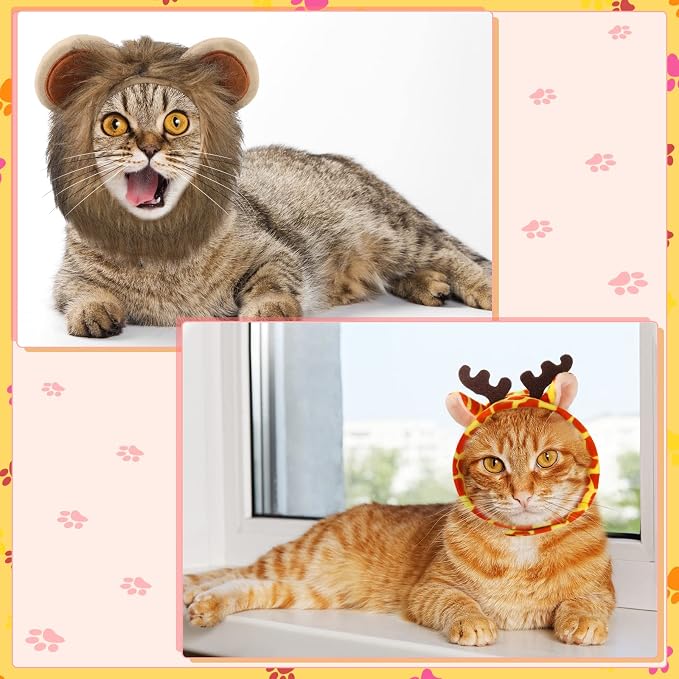 Weewooday 5 Pcs Cat Adorable Costume Bunny Hat - Image 6