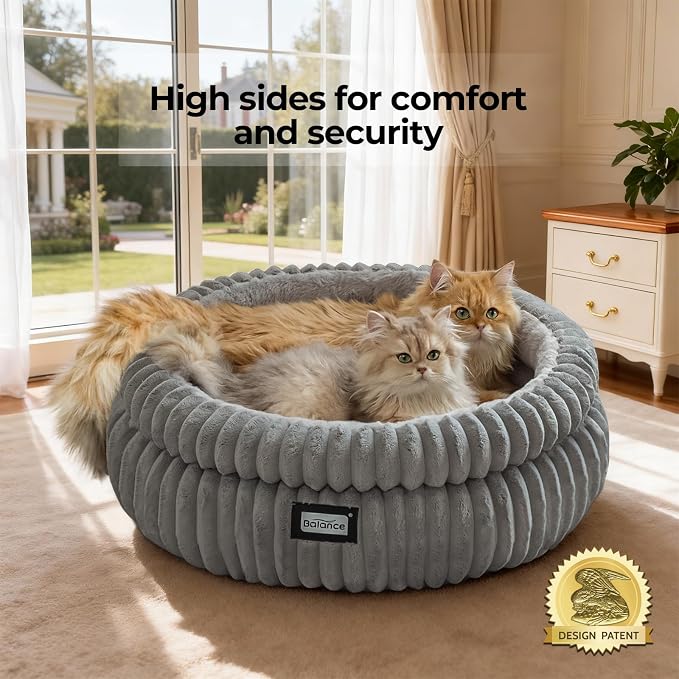 BALANCE Cat Bed Kitten Bed, Washable Round Cat Beds - Image 2