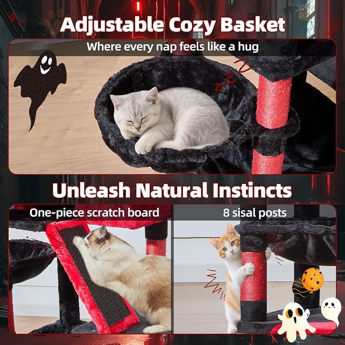 Taoqimiao Gothic Cat Tree 57.5-Inch, Cat Tower - Image 5