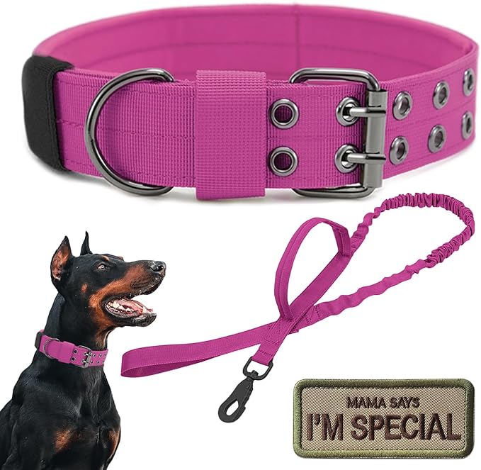 Tactical Dog Collar Military Adjustable Dog Collars Soft Nylon Training Collar by Periflowin
