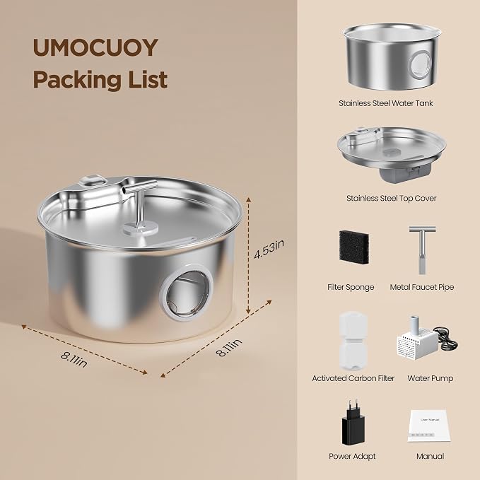 Cat Water Fountain Stainless Steel: Water Dispenser - Image 9