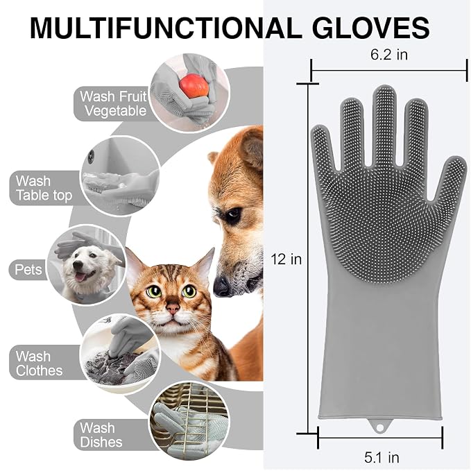 Dog Washing Gloves for Shedding & Bathing - Image 6
