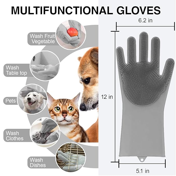 Dog Washing Gloves for Shedding & Bathing - Image 6