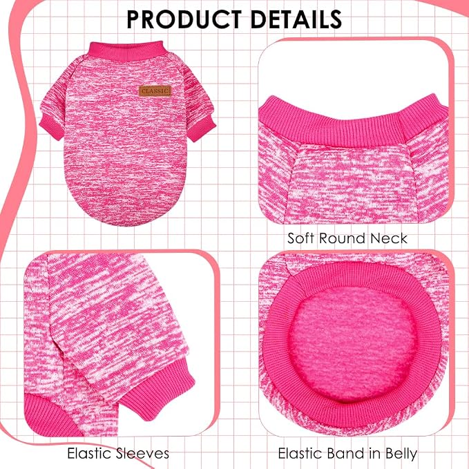 3 Pack Dog Sweaters for Small Dogs Girl Boy Winter Fleece Clothes Warm Soft Dog - Image 3