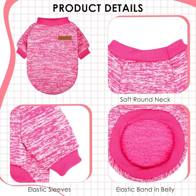 3 Pack Dog Sweaters for Small Dogs Girl Boy Winter Fleece Clothes Warm Soft Dog - Image 6