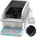 Non-Sticky Coated Stainless Steel Cat Litter Box by Suzzipaws