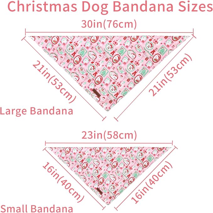 Christmas Dog Bandana–Adorable Happy Snowman Triangle Scarf - Image 6