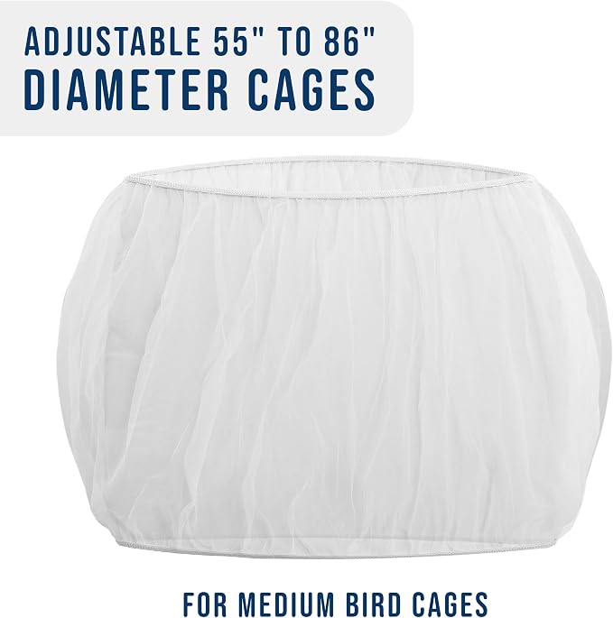 Universal Bird Cage Seed Catcher Universal Mesh Skirt Cover Stretchy Small - Image 3