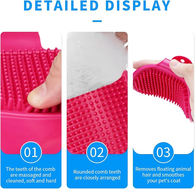 Dog Grooming Brush，Pet Shampoo Massage Bath Brush Comb - Image 3
