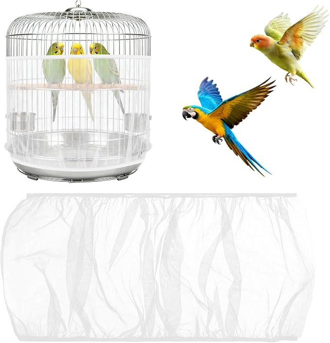 Bird Cage Cover, Circumference 40-68 inches Bird Cage Seed Catcher, Adjustable by Unknown