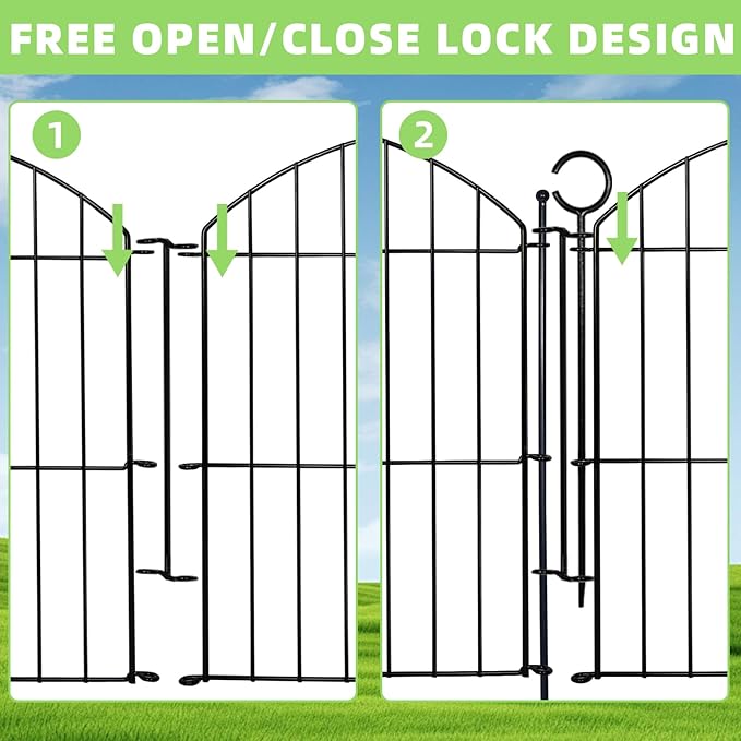 Decorative Garden Fence 24in x10ft, 5 Pack No Dig Fence Animal Barrier - Image 4