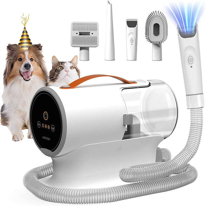 AIRROBO Dog Grooming Vacuum Kit, 12000Pa Strong Pet Vacuum by AIRROBO