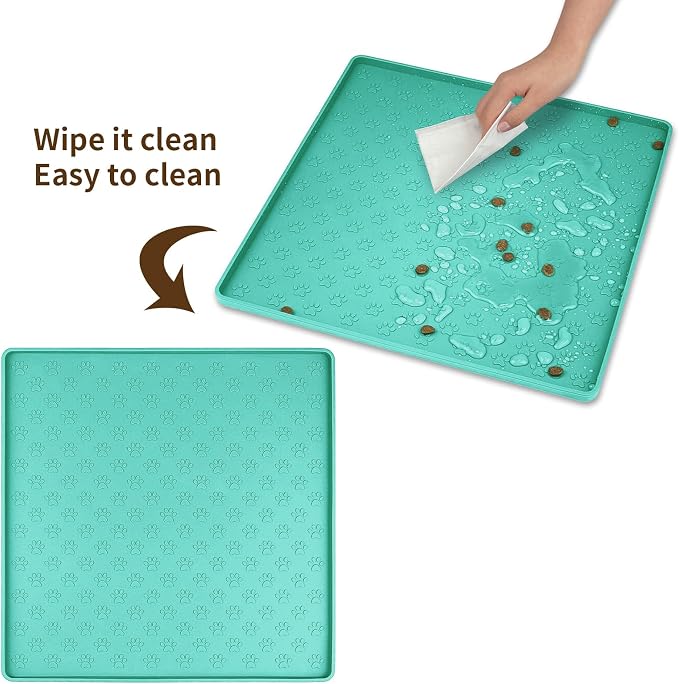 Ptlom Pet Placemat for Dog and Cat, Waterproof Non-Slip Silicone Feeding Bowl - Image 7