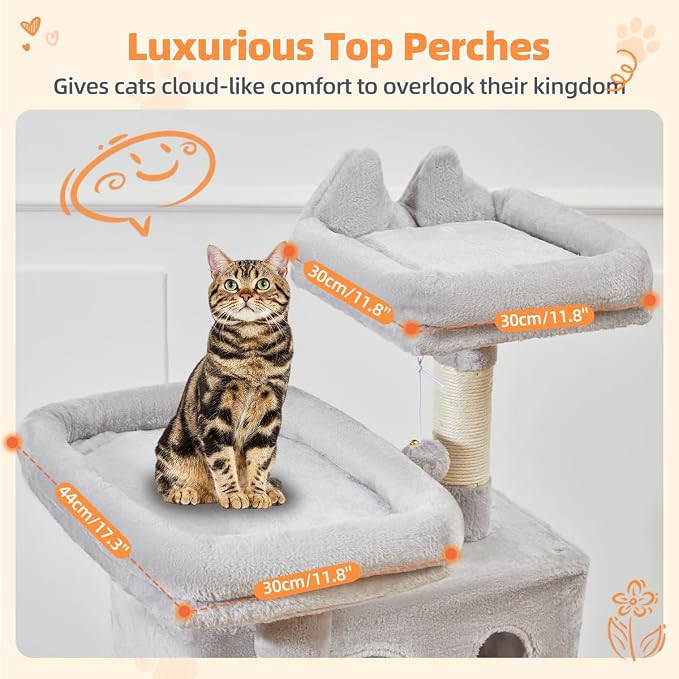 Taoqimiao Cat Tree 57.5-Inch, Cat Tower - Image 7