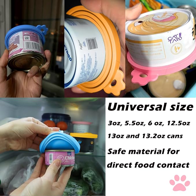 Pet Food Can Spoon & 3 Pcs Can Cover Lids | Cute Paw Shape Opener Spatula Cat - Image 6