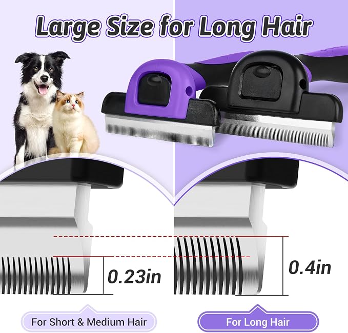 MIU COLOR Long Hair Pet Grooming Brush, Deshedding Tool - Image 2