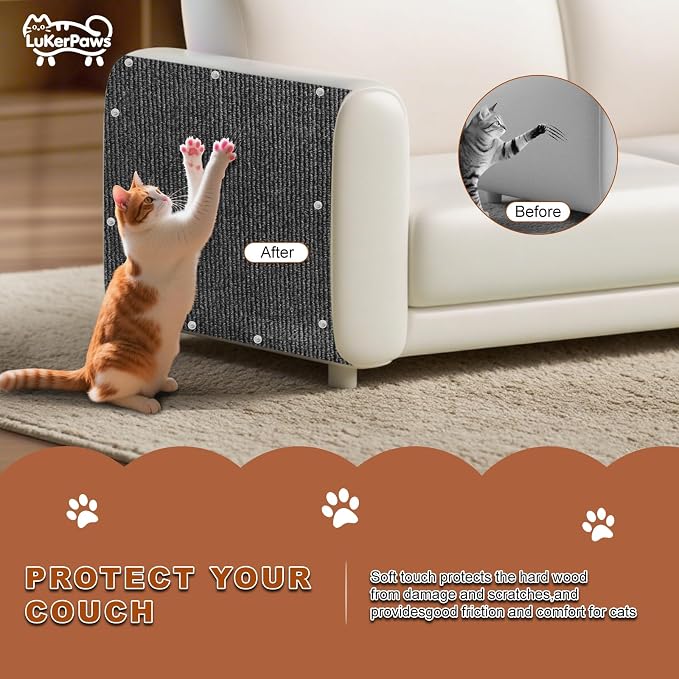 Cat Scratch Mat, Self-Adhesive Trimmable cat Scratch Furniture Protector - Image 2