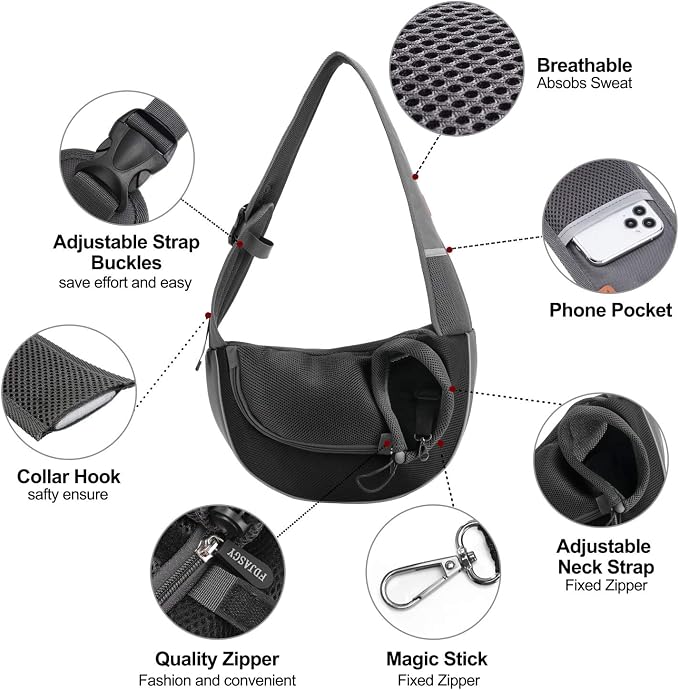FDJASGY Pet Sling Carrier for Small Dogs Cats, Breathable Mesh Travelling Hand - Image 3
