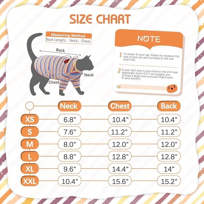 DENTRUN Hairless Cats Shirt Breathable Cat Daily Wear Clothes Stripe Vest - Image 5
