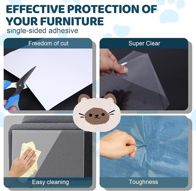 Cat Scratch Furniture Protector, Cat Scratching Mat, Trimmable Self-Adhesive - Image 3