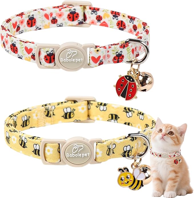 2 Pack Cute Cat Collars by Babolepet