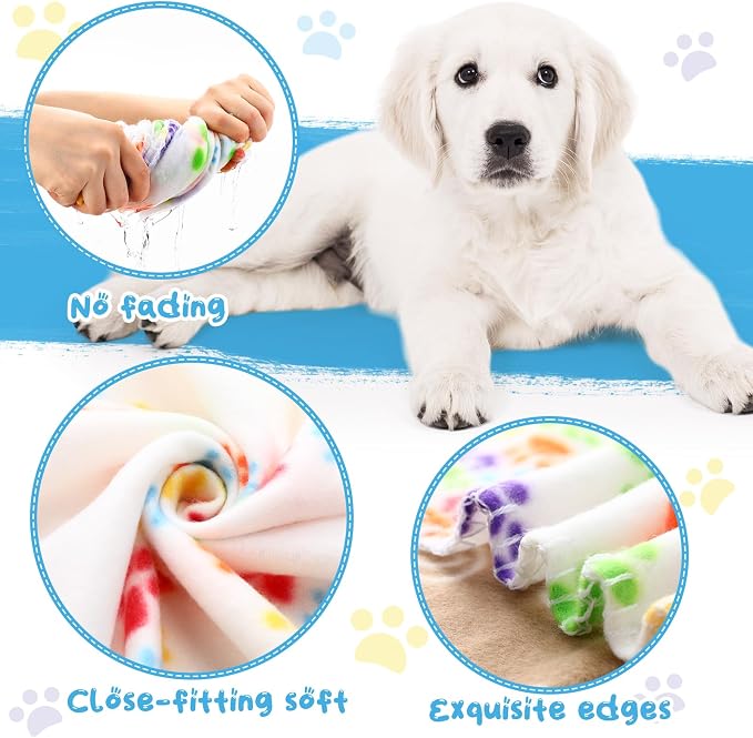 Eccliy 20 Pcs Puppy Blanket Pet Soft Fleece Dog Blankets Warm Felt Throw Sleep - Image 4