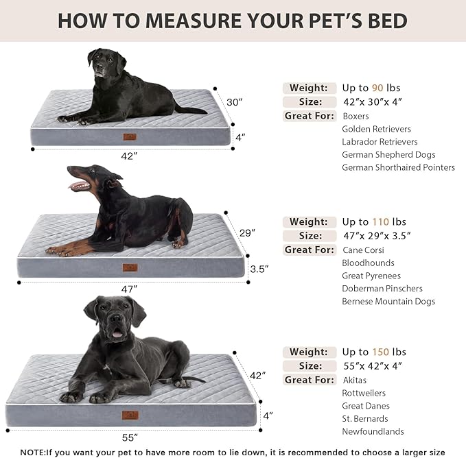 WNPETHOME Orthopedic Waterproof Extra Large Dogs Bed - Image 6
