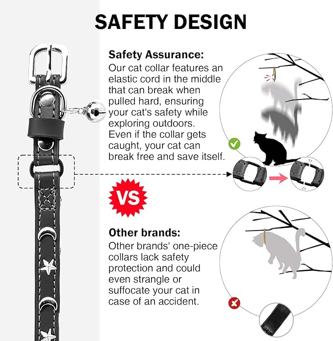 Leather Cat Collars for Boy Girl Cats - Image 6