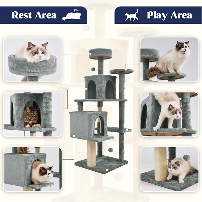 58.5inch Large Cat Tree Tower Condo - Image 4