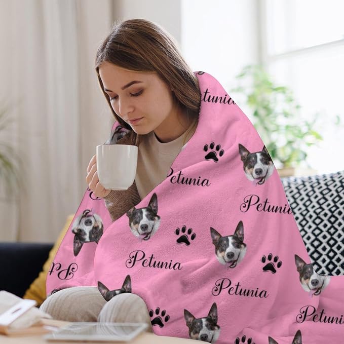 Personalized Paw Print Dog Blanket - Image 4