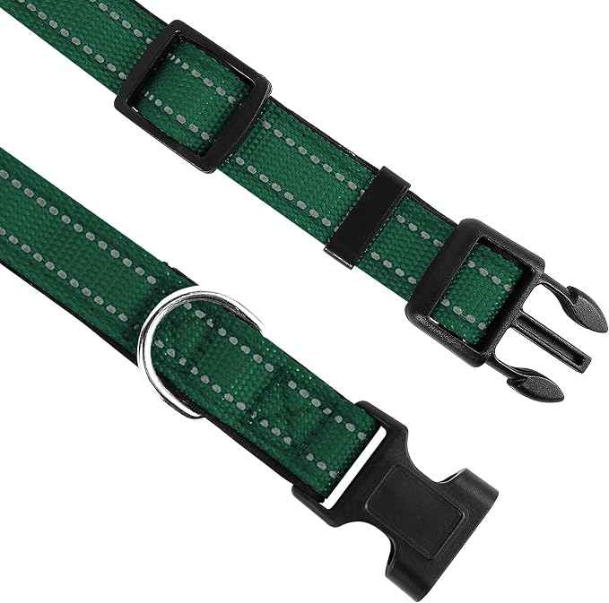 Reflective Dog Collar, Adjustable Soft Neoprene Padded Nylon Pet Collars