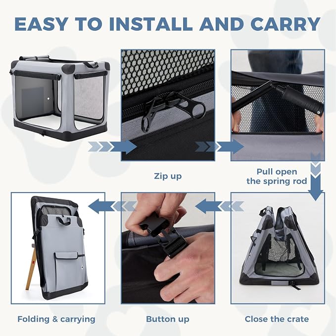 DUMOS Dog Crate 36 Inch Travel Cat Pet Carrier - Image 6