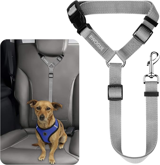 BWOGUE Pet Dog Cat Seat Belts, Car Headrest Restraint Adjustable Safety Leads by BWOGUEPetHome