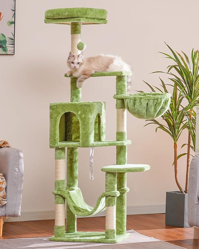 Hey-brother Cat Tree with Large Hammock, Cat Condo with Sisal-Covered - Image 2