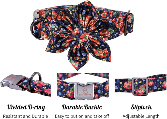 Lionheart Glory Cute Floral Pattern Pet Collar - Image 3