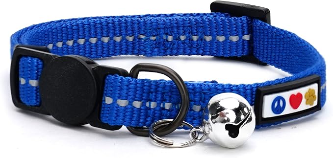 Pawtitas Recycled Blue Reflective Cat Collar – Eco-Friendly Breakaway Safety by Pawtitas