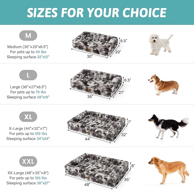 Orthopedic Dog Bed for Medium Small Size Dog, Soft and Warm Faux Fur Sofa for - Image 3