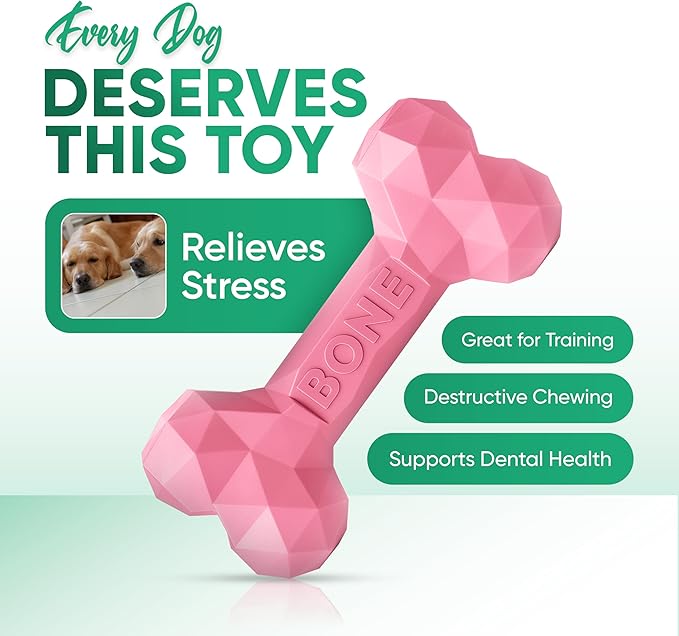 Natural Rubber Dog Chew Bone – Treat-Dispensing, Tough & Indestructible Chew - Image 4