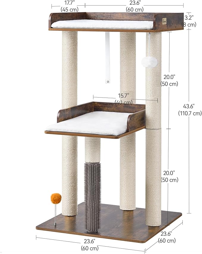FourFurPets 43.7" Cat Tree, Modern Cat Tree Tower, Cat Tower - Image 5