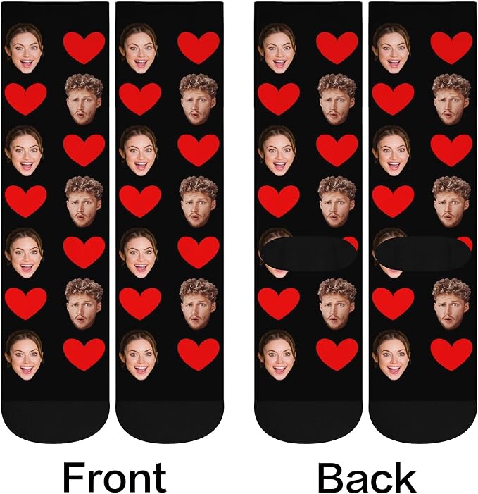 D-Story Custom Face Socks, Personalized Photo Picture on Socks, Unisex Athletic - Image 4