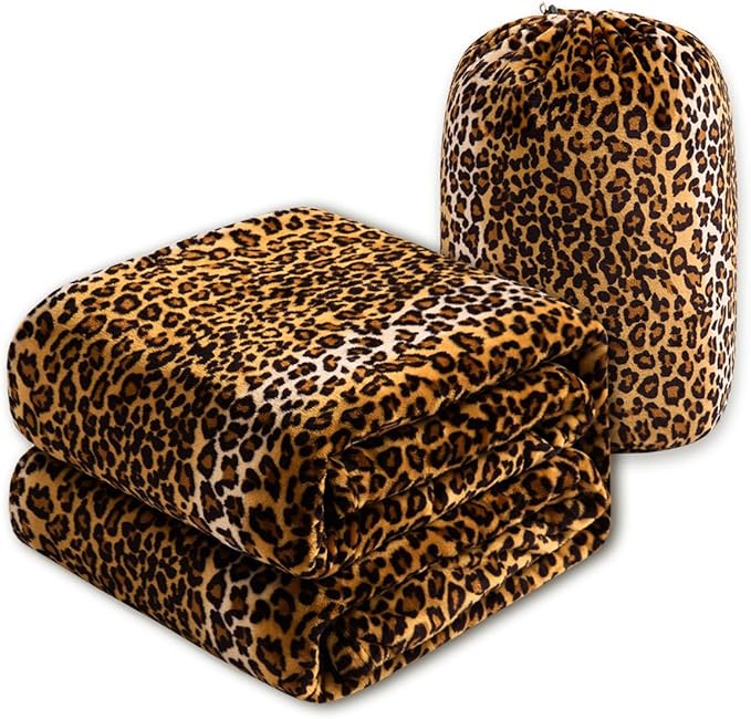 Bnuitland Leopard Print Flannel Blanket, Large Size 108x90 Inches - Image 4