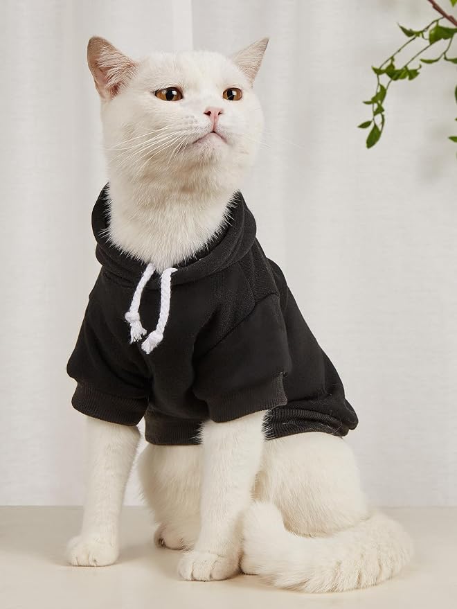 QWINEE Basic Dog Hoodie Sweatshirt Puppy Sweater Warm Cat Costumes Pet Clothes - Image 6