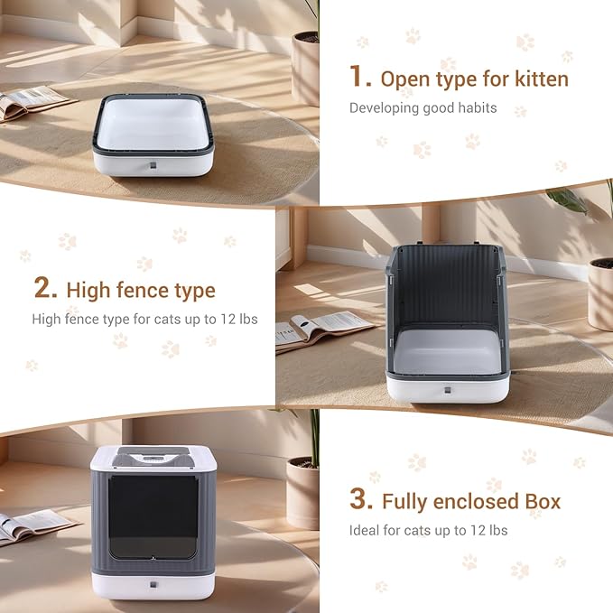 Foldable Cat Litter Box, Fully Enclosed Litter Box - Image 3