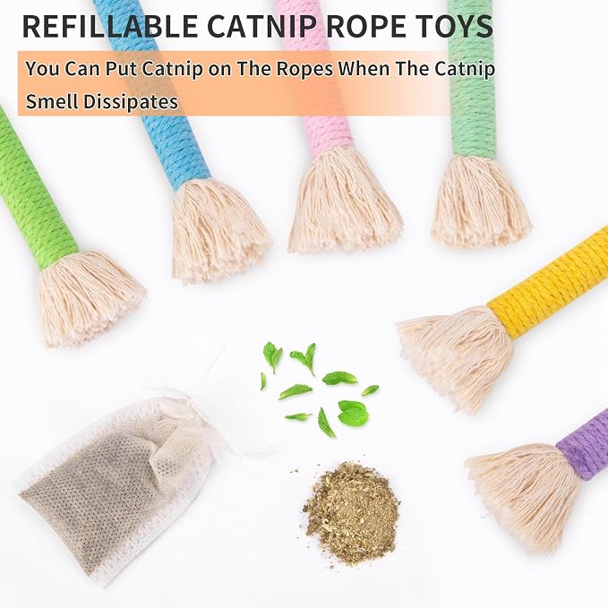 Retro Shaw Kitten Toys 4Pcs, Cat Chew Ropes - Image 4