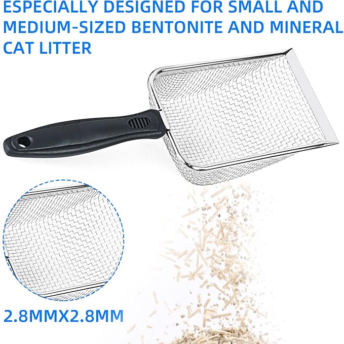 Cat Litter Scoop, Stainless Steel Mesh Scoop Away Cat Litter, Kitty Litter - Image 4