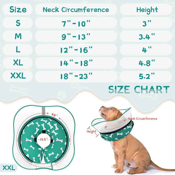 Supet Raised Inflatable Dog Cone Collar to Stop Licking, Soft Dog Cone - Image 6
