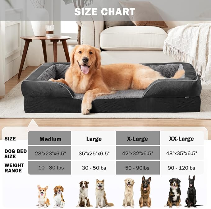 INVENHO Orthopedic Dog Bed for Large Dogs, Washable Waterproof, Egg-Crate Foam - Image 7