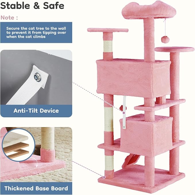 DUMOS 54-inch Indoor Cat Tree Tower –Multi-Level Pet House - Image 7